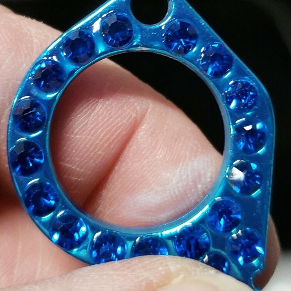 RHINESTONE Bling Double Sided Touchless Door Opener Keychain - Picture 8 of 10